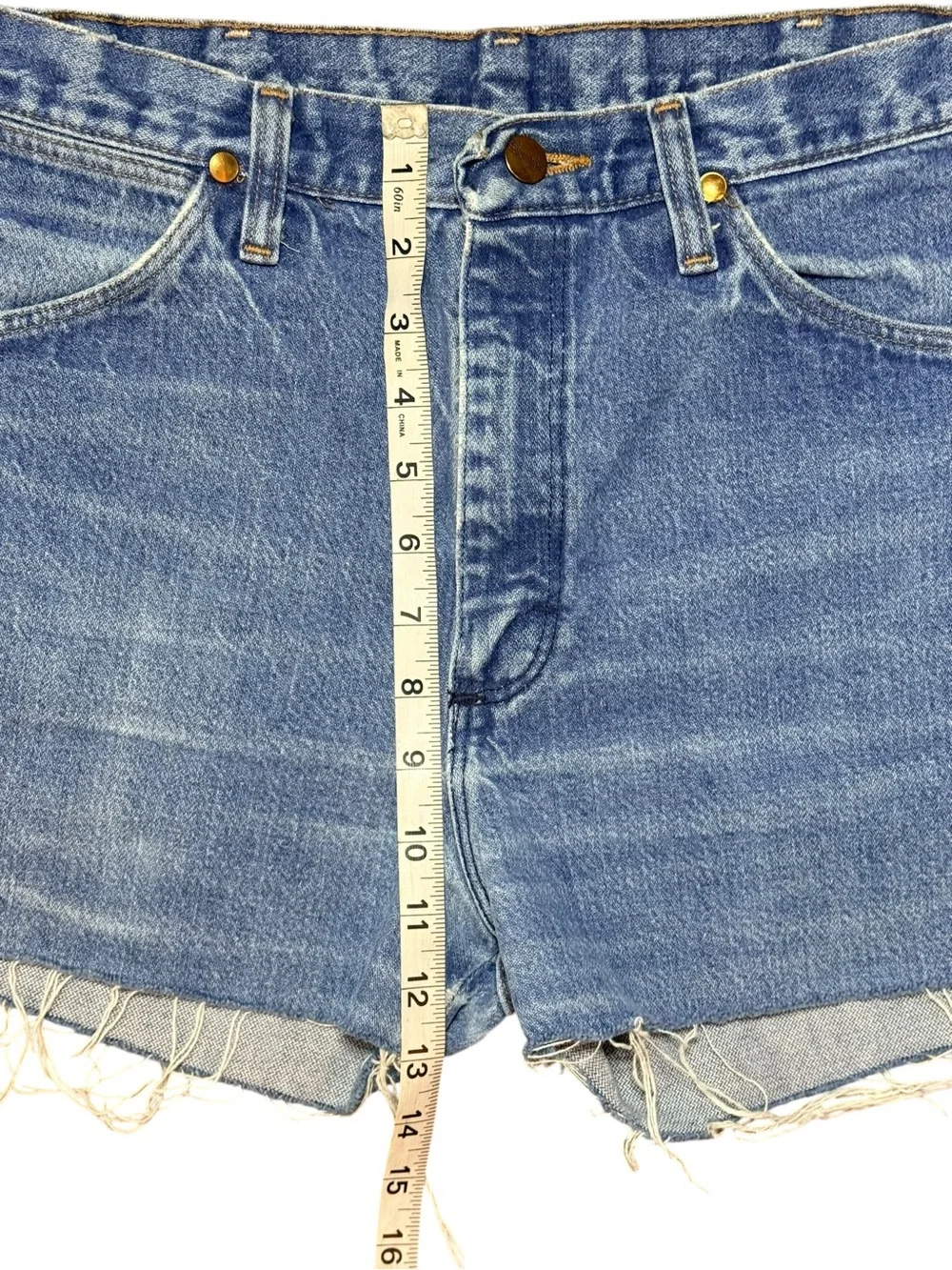 Vintage Wrangler High Rise Cutoff Shorts Distressed Size 13/14 🇺🇸